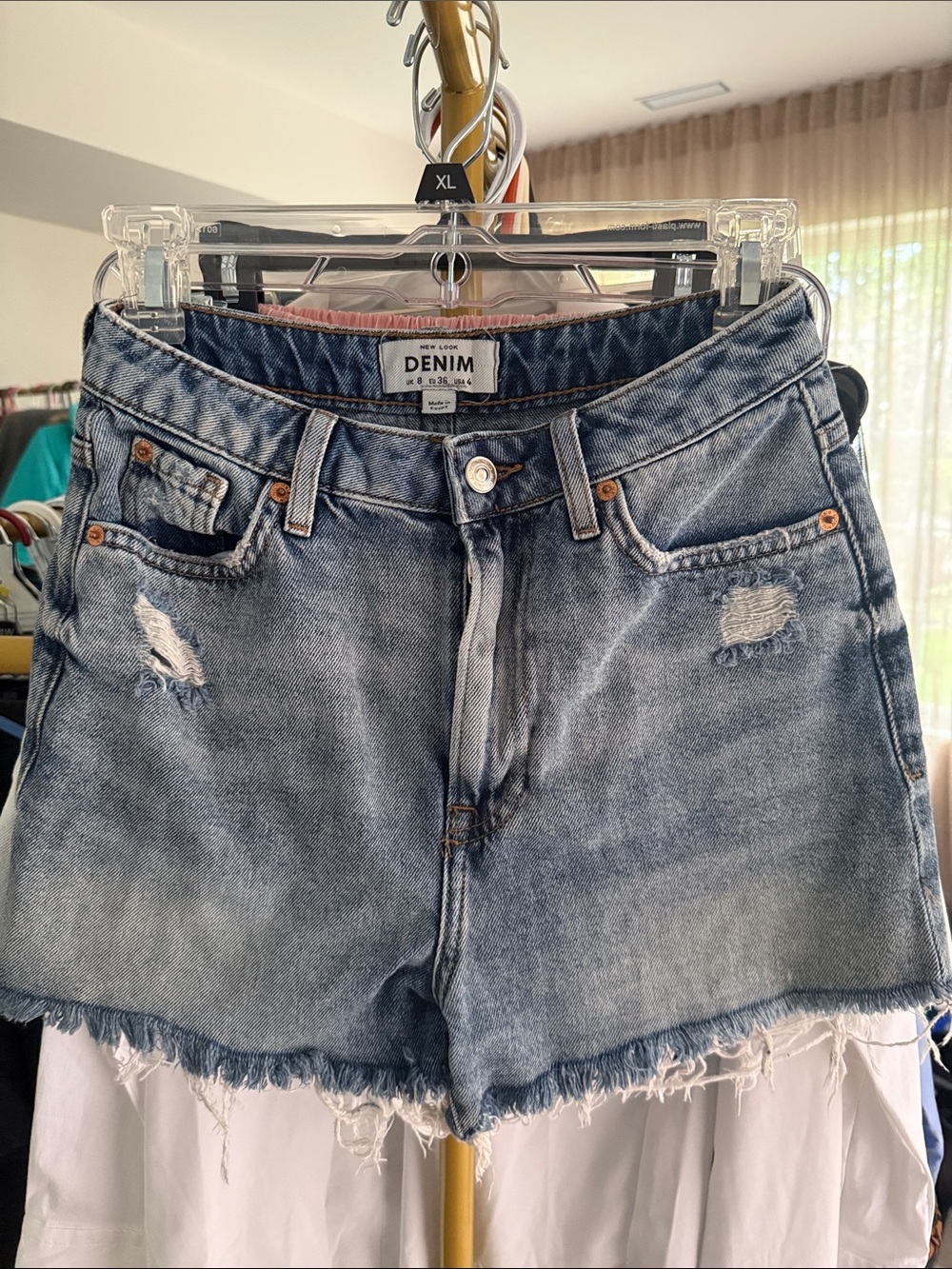 New Look Denim Distressed Jean Shorts